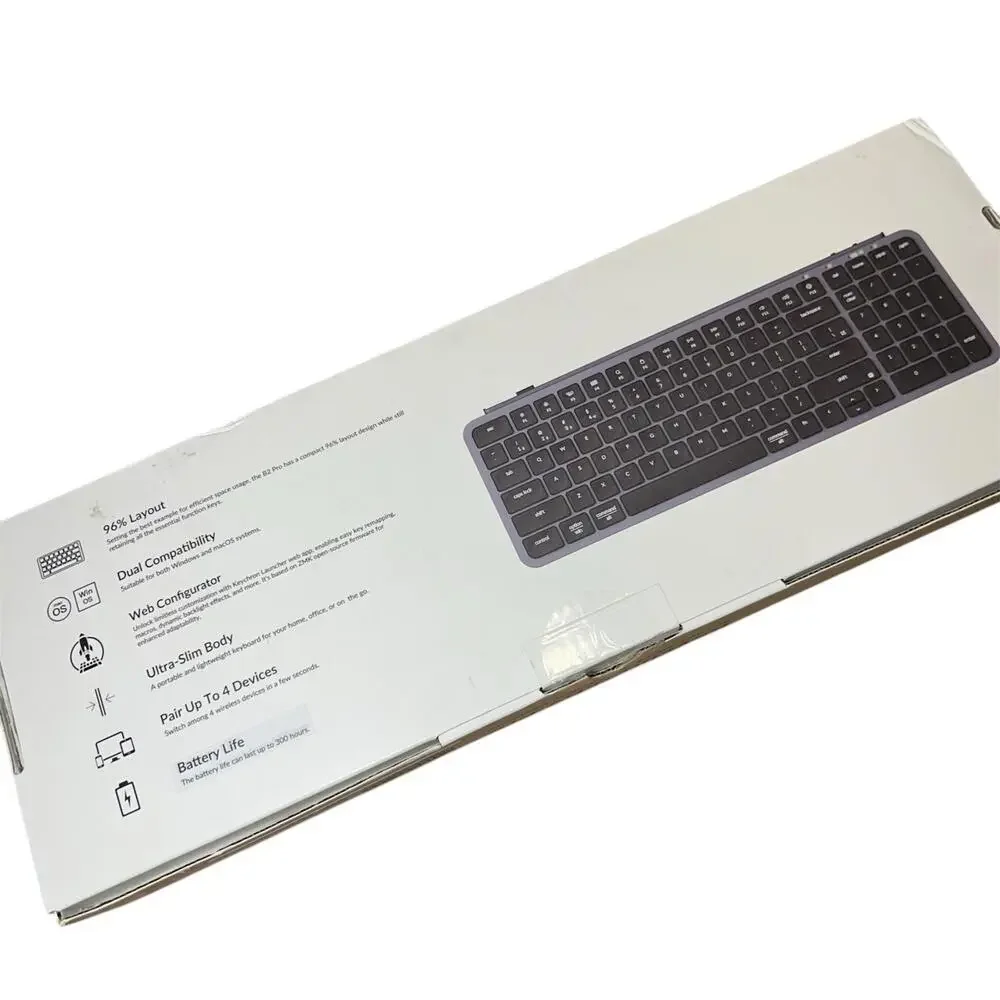 Keychron Ultra-Slim B2 Pro Bluetooth Keyboard 2.4 GHz Wireless Lightweight Gray - Picture 4 of 5